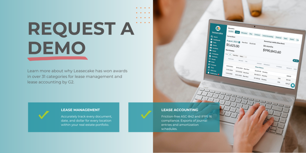 Request a demo of Leasecake lease management software